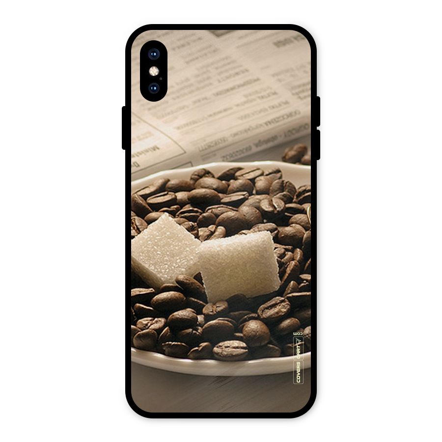 Coffee And Sugar Cubes Metal Back Case for iPhone XS Max