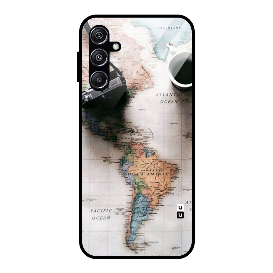 Coffee And Travel Glass Back Case for Galaxy M34 5G