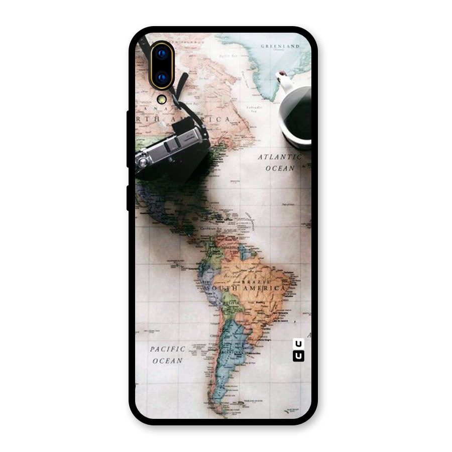 Coffee And Travel Glass Back Case for Vivo V11 Pro