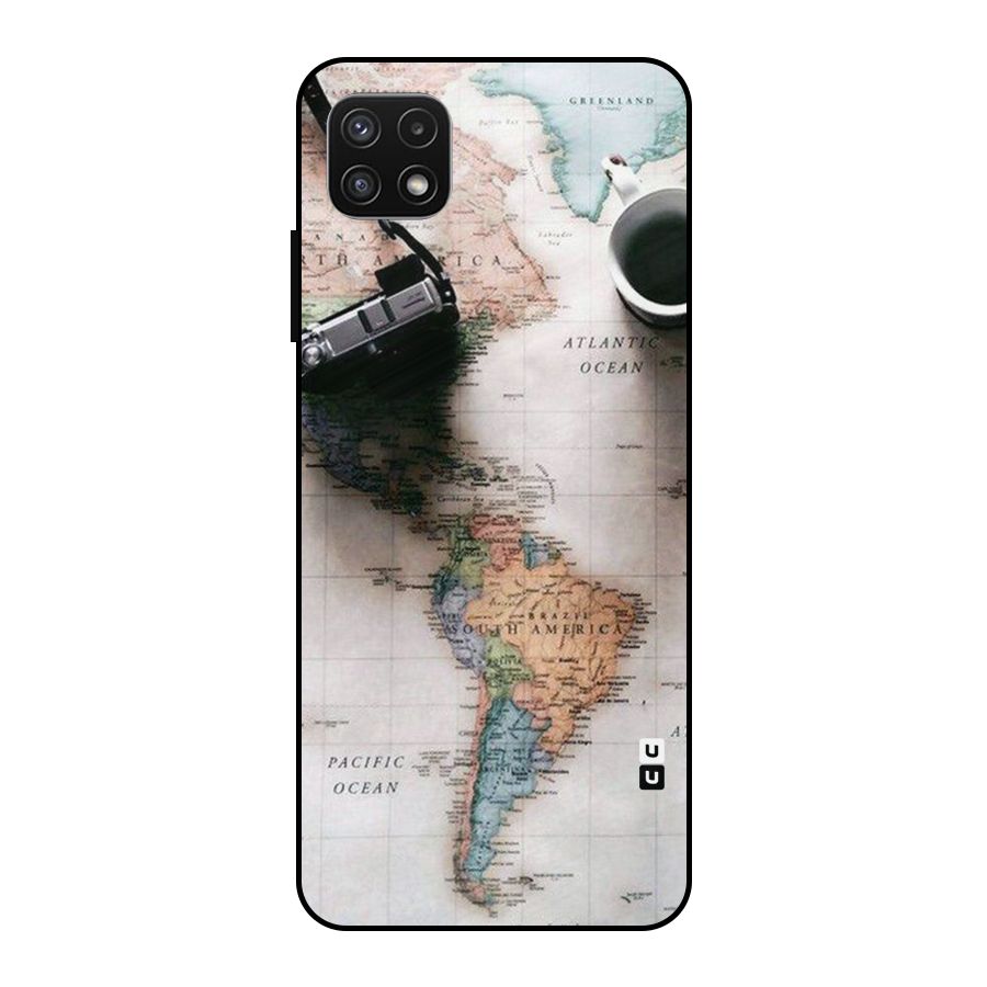 Coffee And Travel Metal Back Case for Galaxy A22 5G