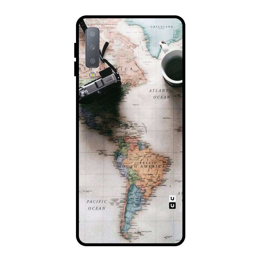 Coffee And Travel Metal Back Case for Galaxy A7 (2018)