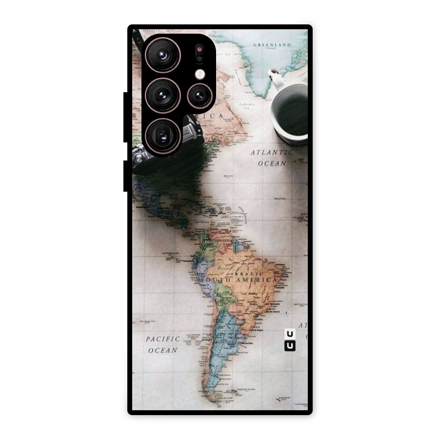 Coffee And Travel Metal Back Case for Galaxy S22 Ultra 5G