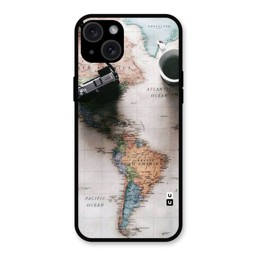 Coffee And Travel Metal Back Case for iPhone 15 Plus