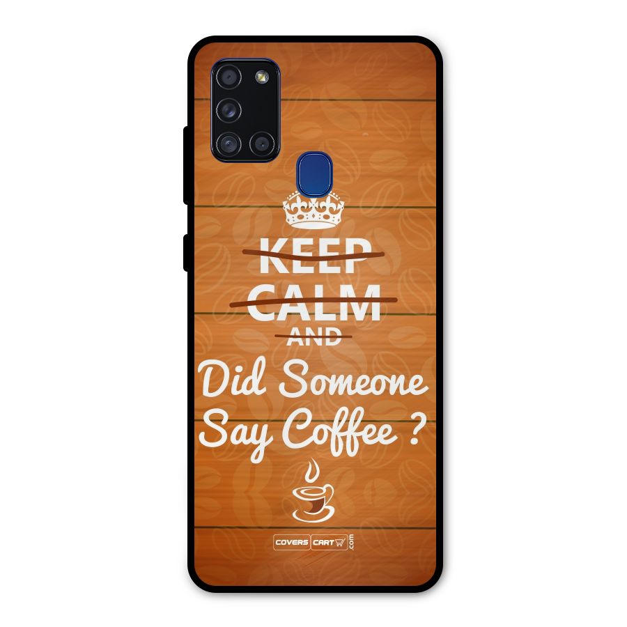 Coffee Ardour Metal Back Case for Galaxy A21s