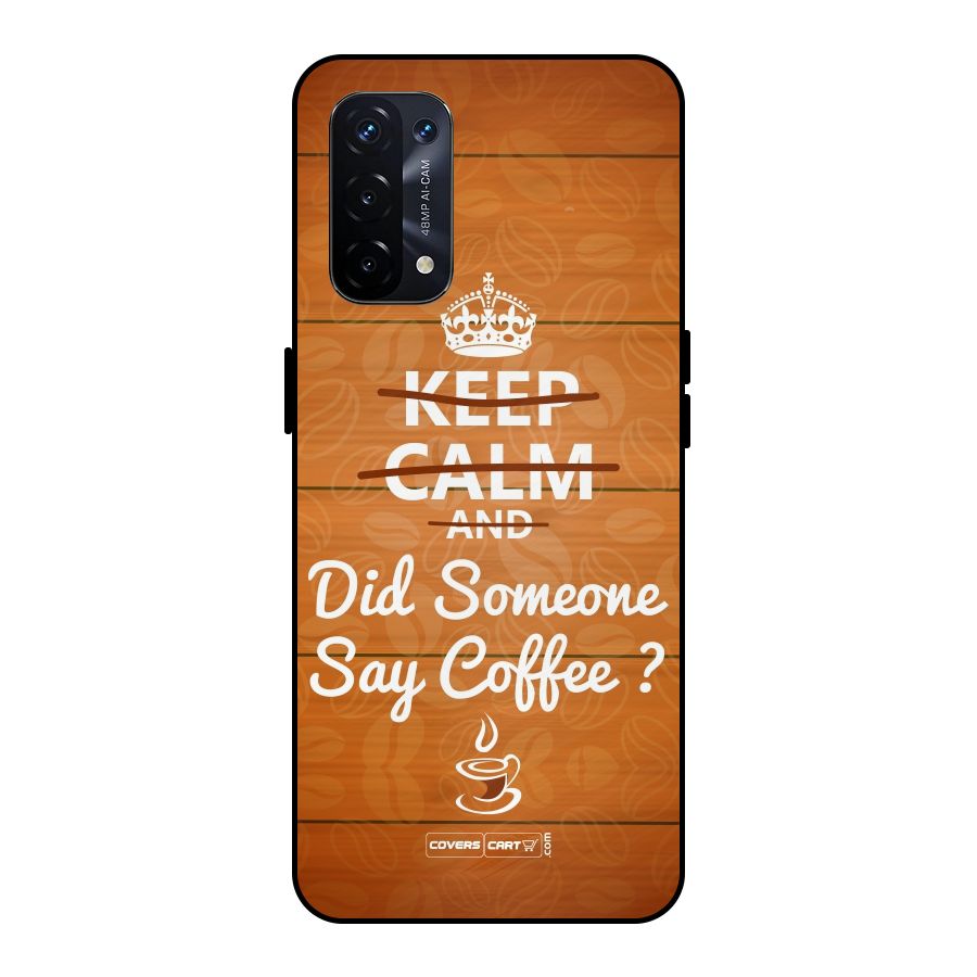 Coffee Ardour Metal Back Case for Oppo A74 5G