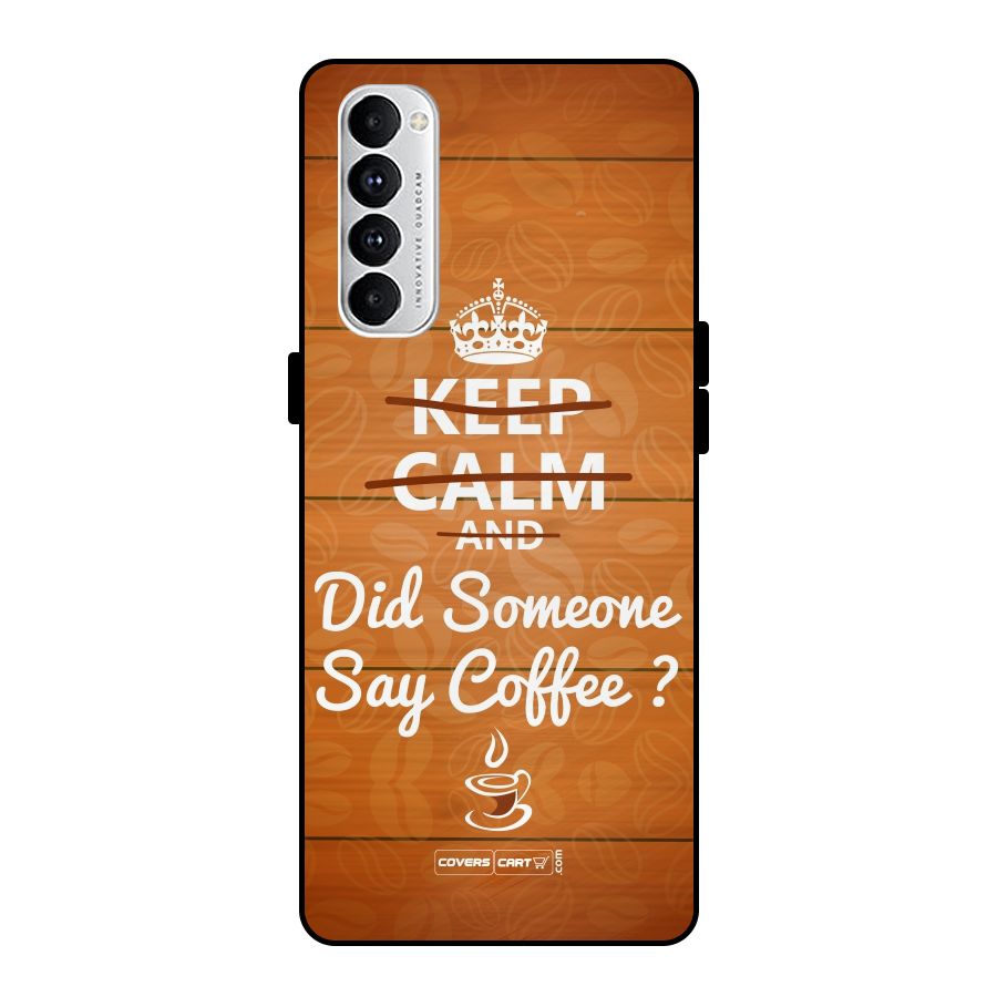 Coffee Ardour Metal Back Case for Oppo Reno4 Pro