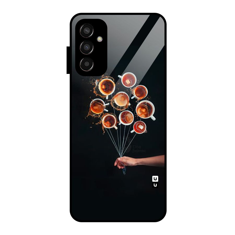 Coffee Balloon Glass Back Case for Galaxy F13