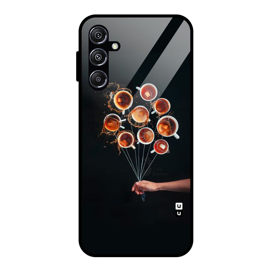 Coffee Balloon Glass Back Case for Galaxy M34 5G