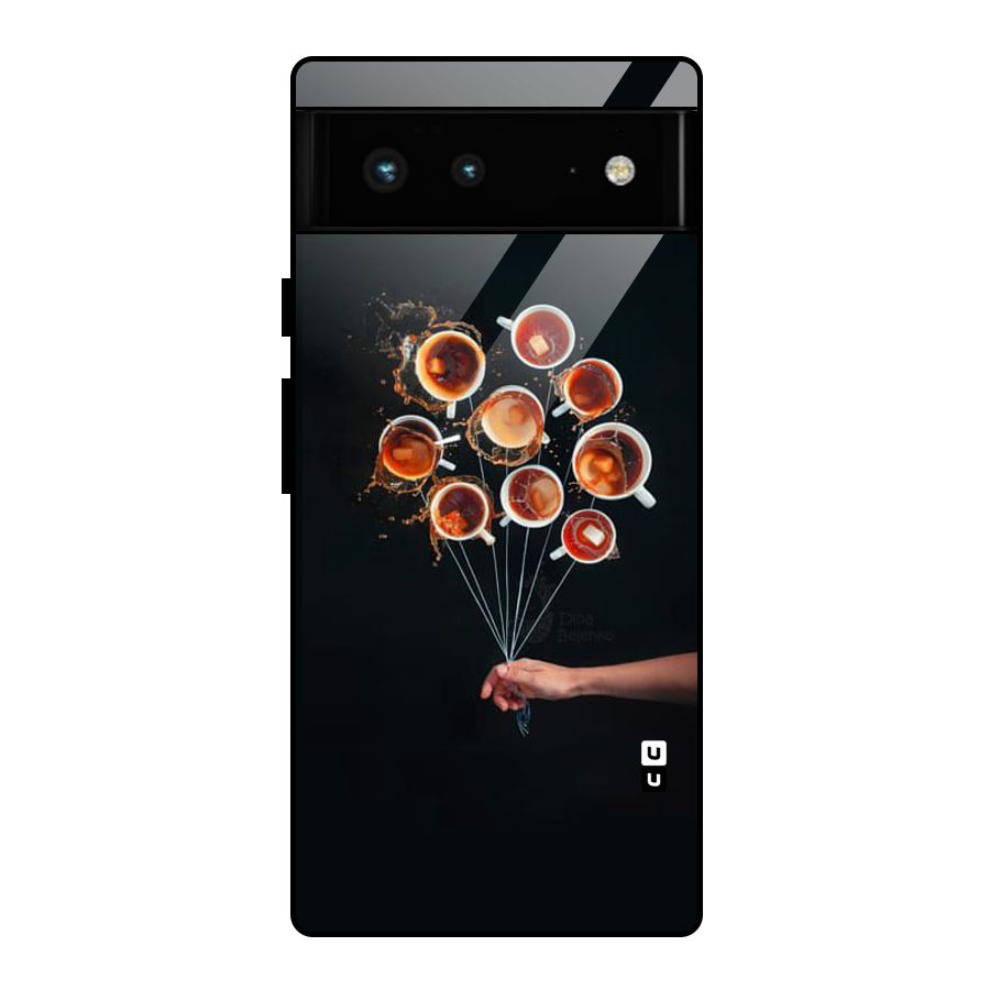 Coffee Balloon Glass Back Case for Google Pixel 6