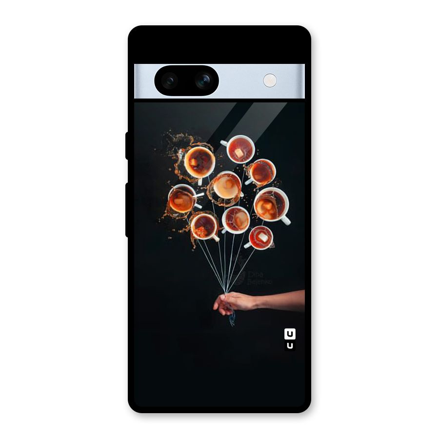 Coffee Balloon Glass Back Case for Google Pixel 7a