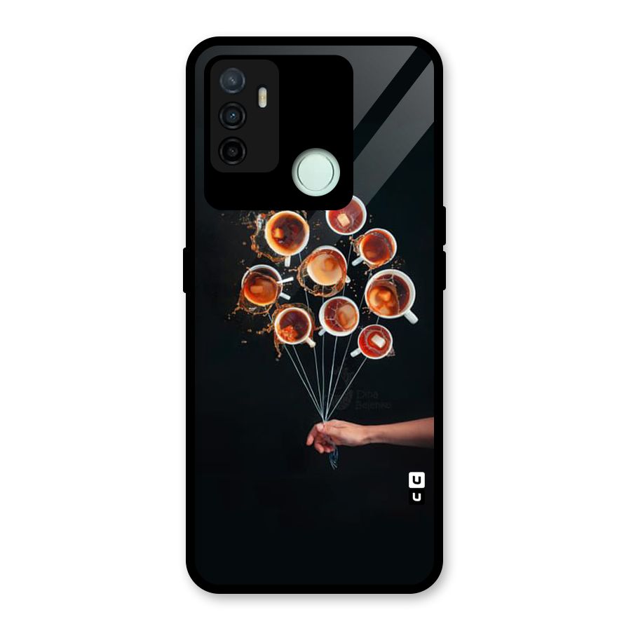 Coffee Balloon Glass Back Case for Oppo A53