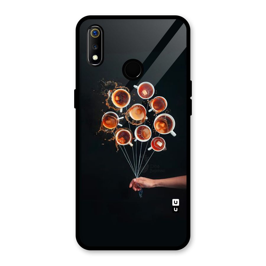 Coffee Balloon Glass Back Case for Realme 3i