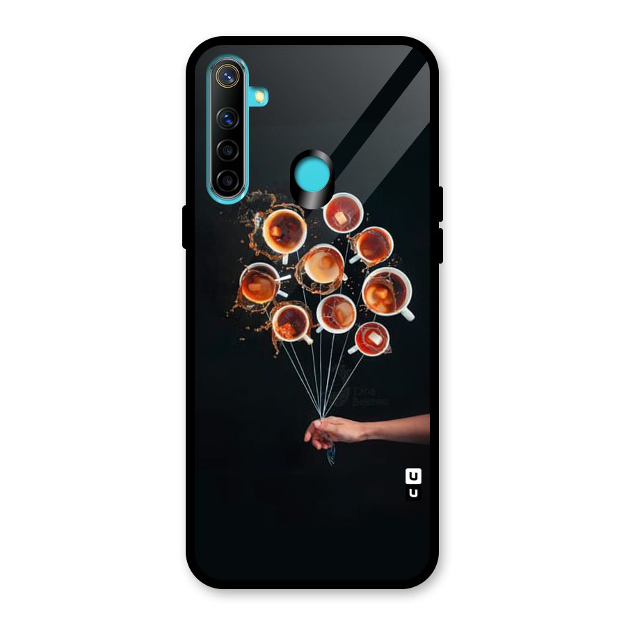 Coffee Balloon Glass Back Case for Realme 5i