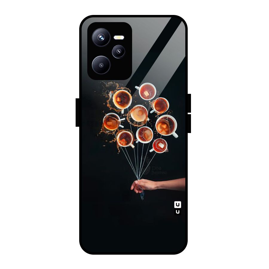 Coffee Balloon Glass Back Case for Realme C35