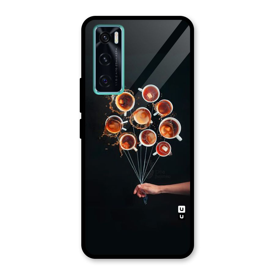 Coffee Balloon Glass Back Case for Vivo V20 SE