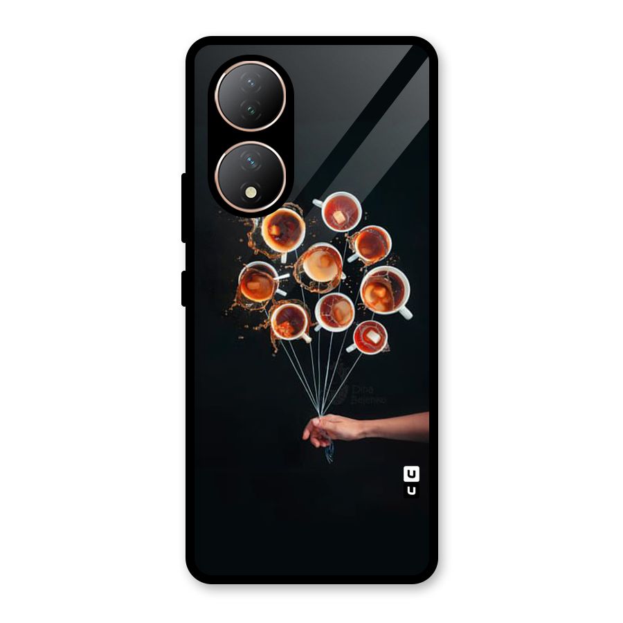 Coffee Balloon Glass Back Case for Vivo Y100A