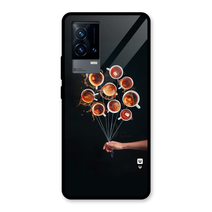 Coffee Balloon Glass Back Case for iQOO 9 5G
