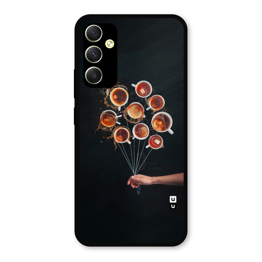Coffee Balloon Metal Back Case for Galaxy A34