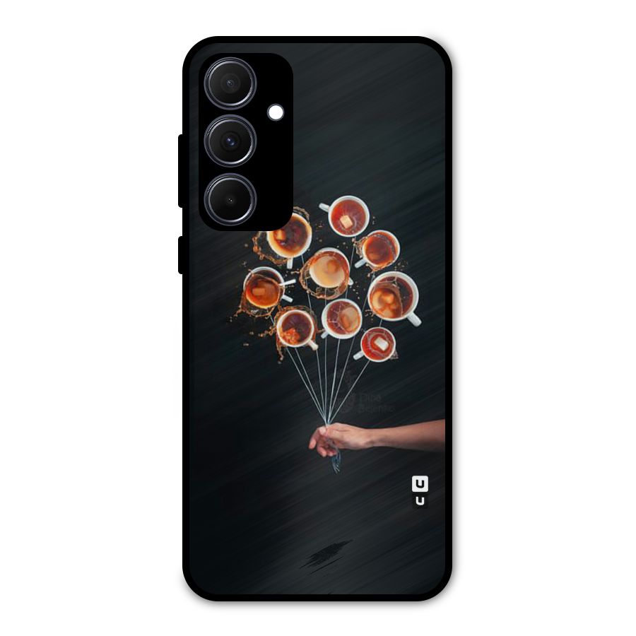 Coffee Balloon Metal Back Case for Galaxy A35