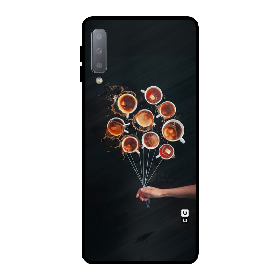Coffee Balloon Metal Back Case for Galaxy A7 (2018)