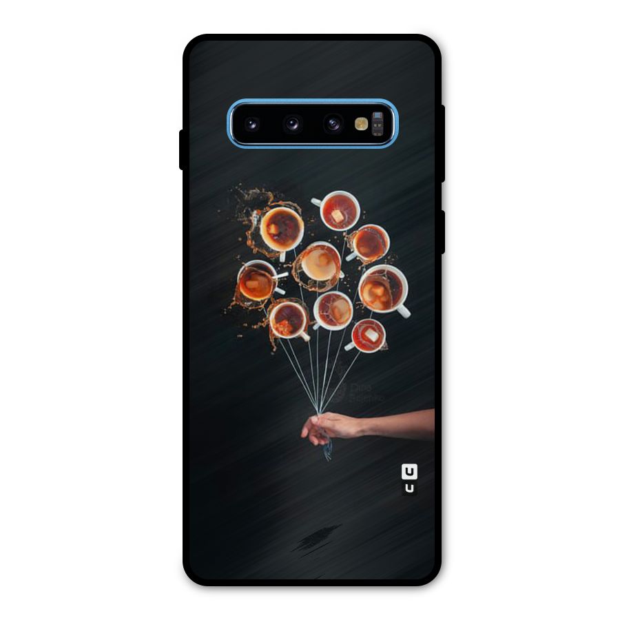 Coffee Balloon Metal Back Case for Galaxy S10