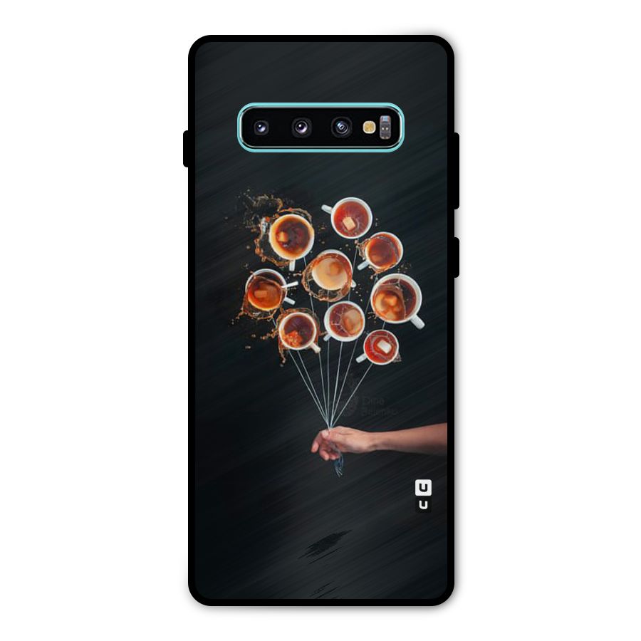 Coffee Balloon Metal Back Case for Galaxy S10 Plus