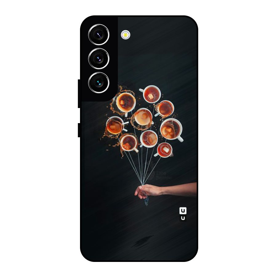 Coffee Balloon Metal Back Case for Galaxy S22 5G
