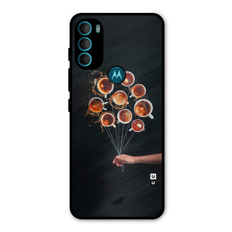 Coffee Balloon Metal Back Case for Moto G71 5G