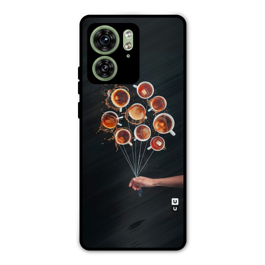 Coffee Balloon Metal Back Case for Motorola Edge 40 5G