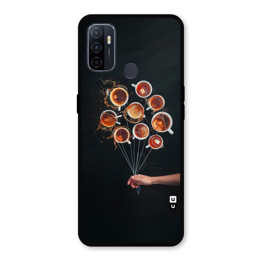 Coffee Balloon Metal Back Case for Oppo A53