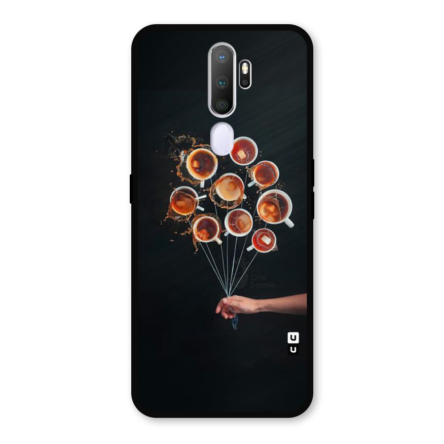 Coffee Balloon Metal Back Case for Oppo A5 (2020)