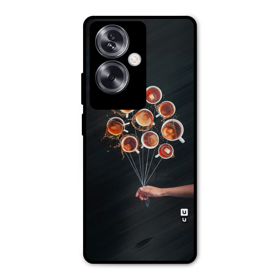 Coffee Balloon Metal Back Case for Oppo A79 5G