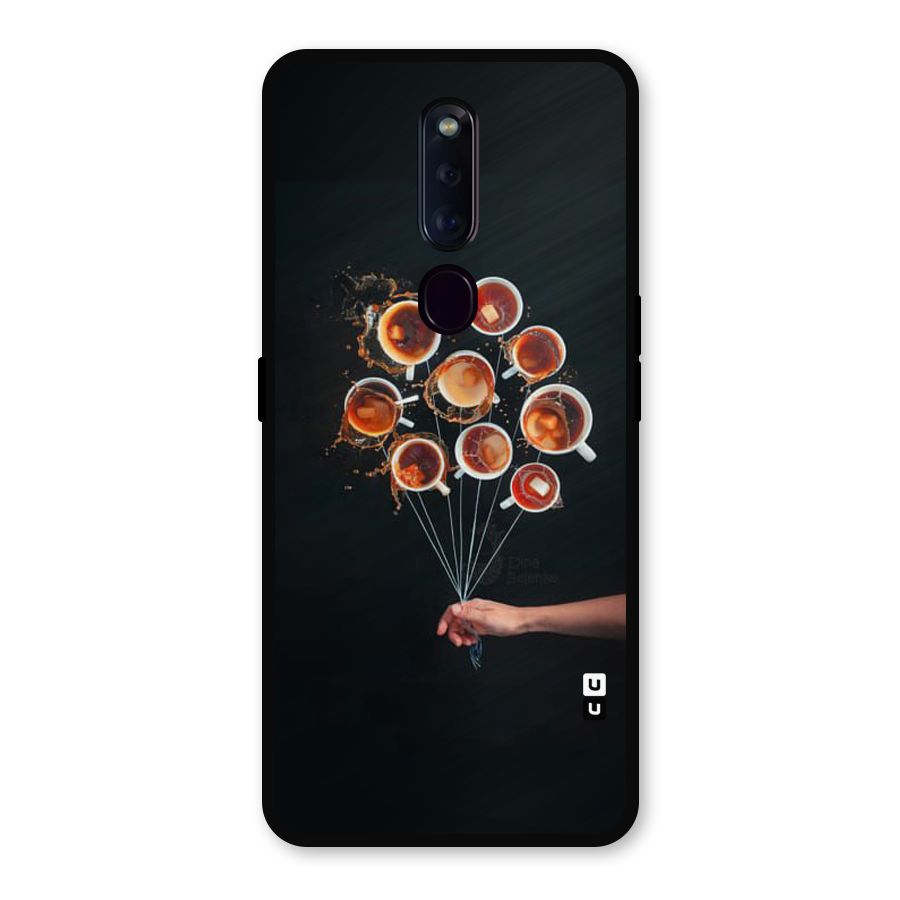 Coffee Balloon Metal Back Case for Oppo F11 Pro