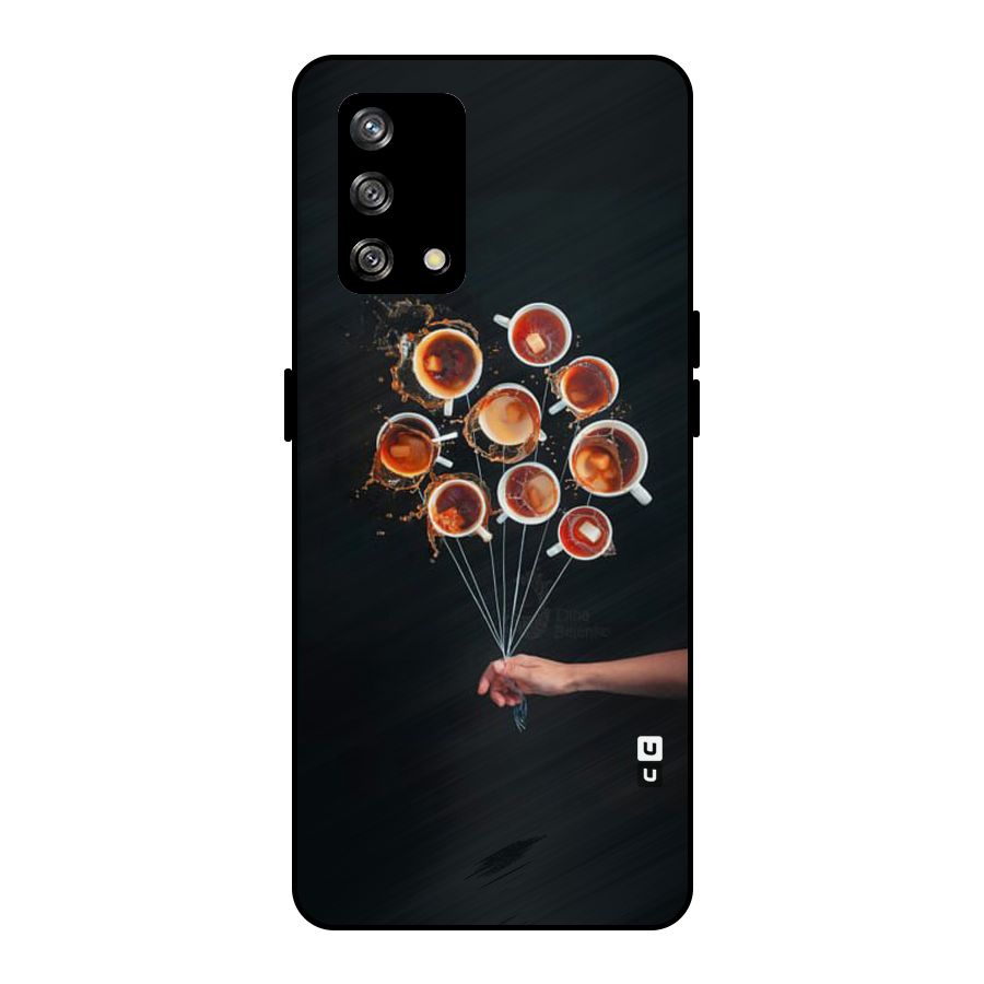 Coffee Balloon Metal Back Case for Oppo F19