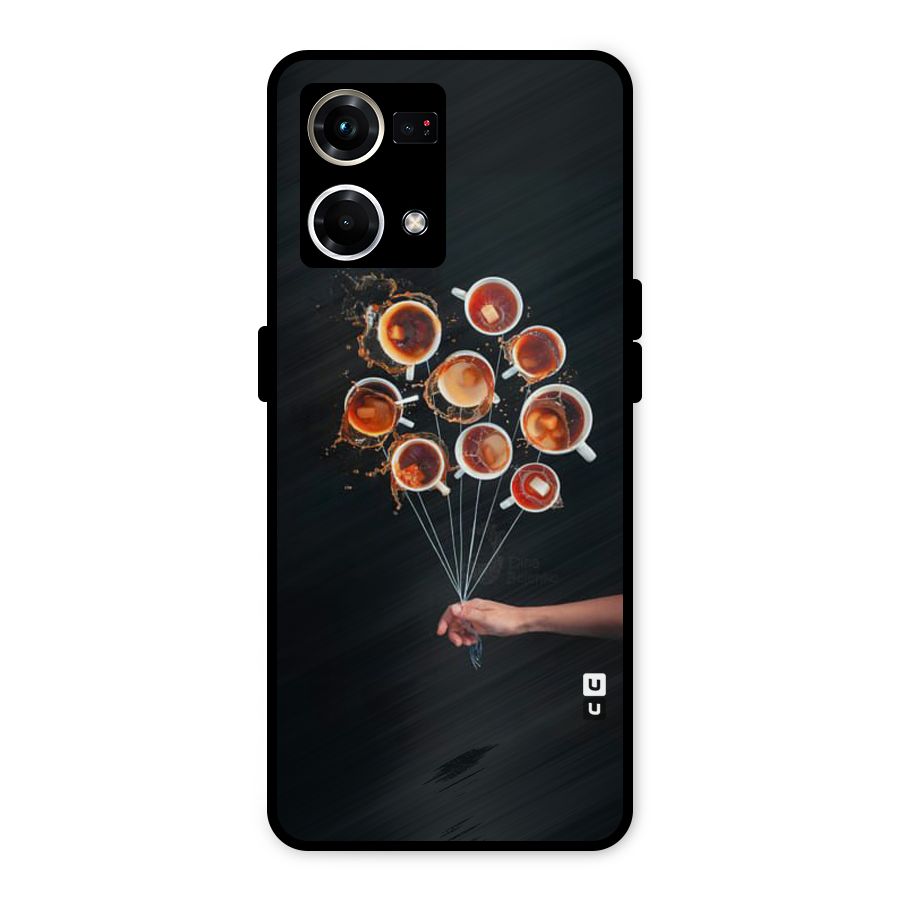 Coffee Balloon Metal Back Case for Oppo F21s Pro 4G