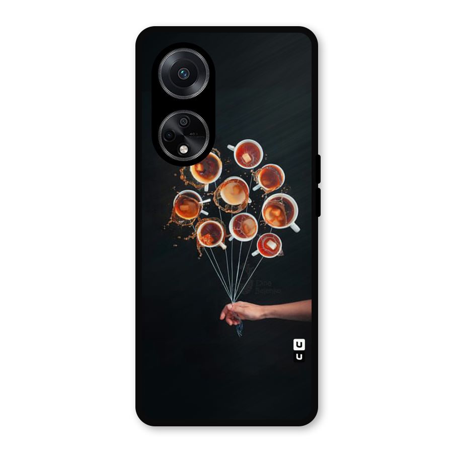 Coffee Balloon Metal Back Case for Oppo F23