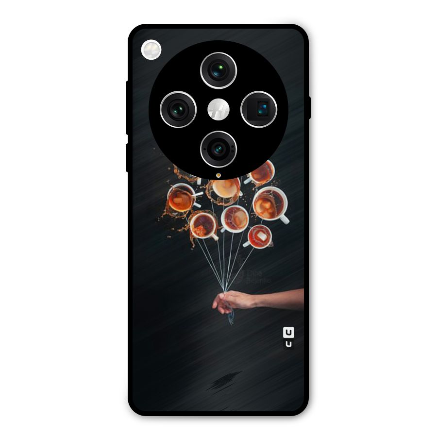 Coffee Balloon Metal Back Case for Oppo Find X8 Pro