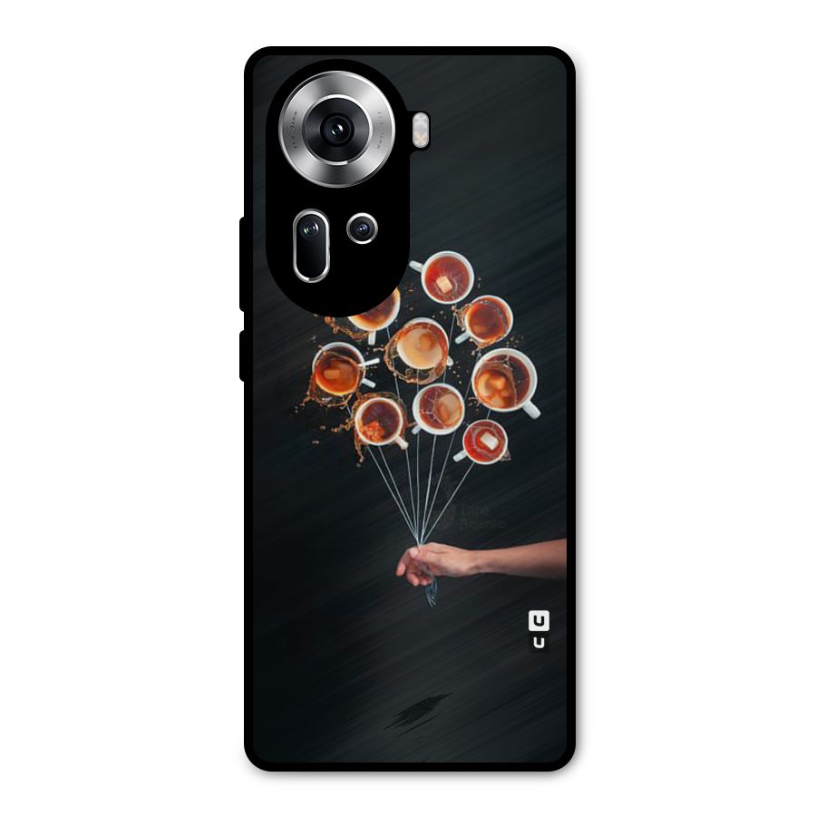 Coffee Balloon Metal Back Case for Oppo Reno11 5G