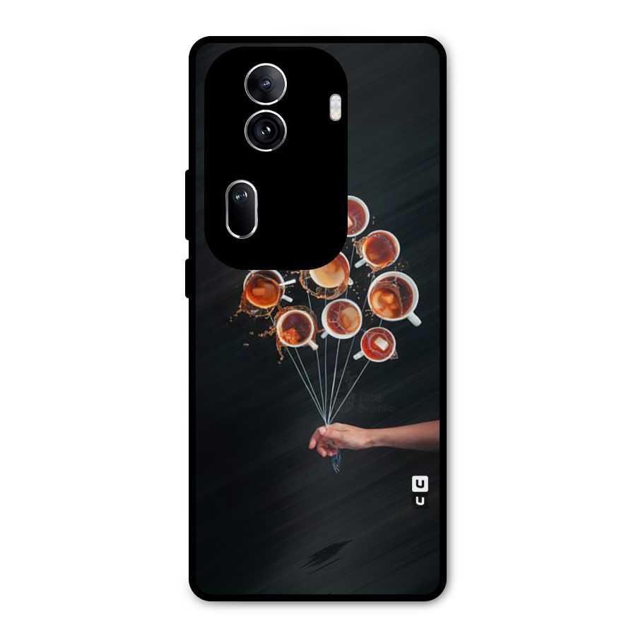 Coffee Balloon Metal Back Case for Oppo Reno11 Pro 5G
