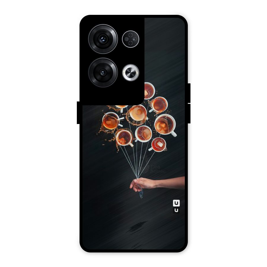 Coffee Balloon Metal Back Case for Oppo Reno8 Pro 5G