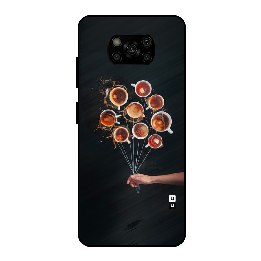 Coffee Balloon Metal Back Case for Poco X3