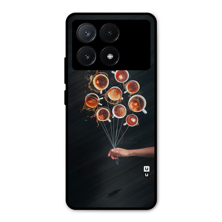 Coffee Balloon Metal Back Case for Poco X6 Pro