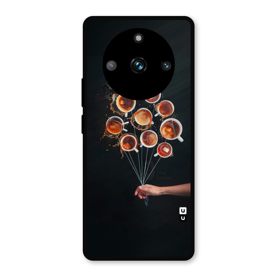 Coffee Balloon Metal Back Case for Realme 11 Pro Plus