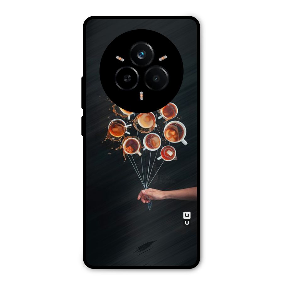 Coffee Balloon Metal Back Case for Realme 14 Pro