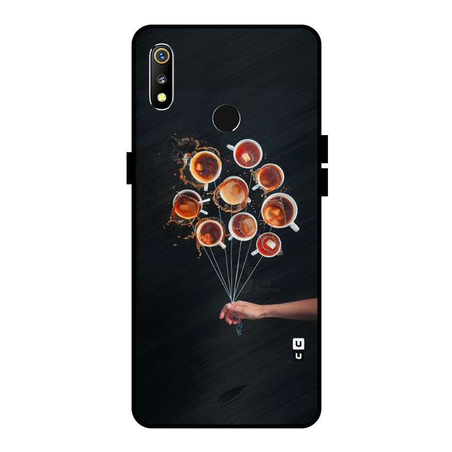 Coffee Balloon Metal Back Case for Realme 3i