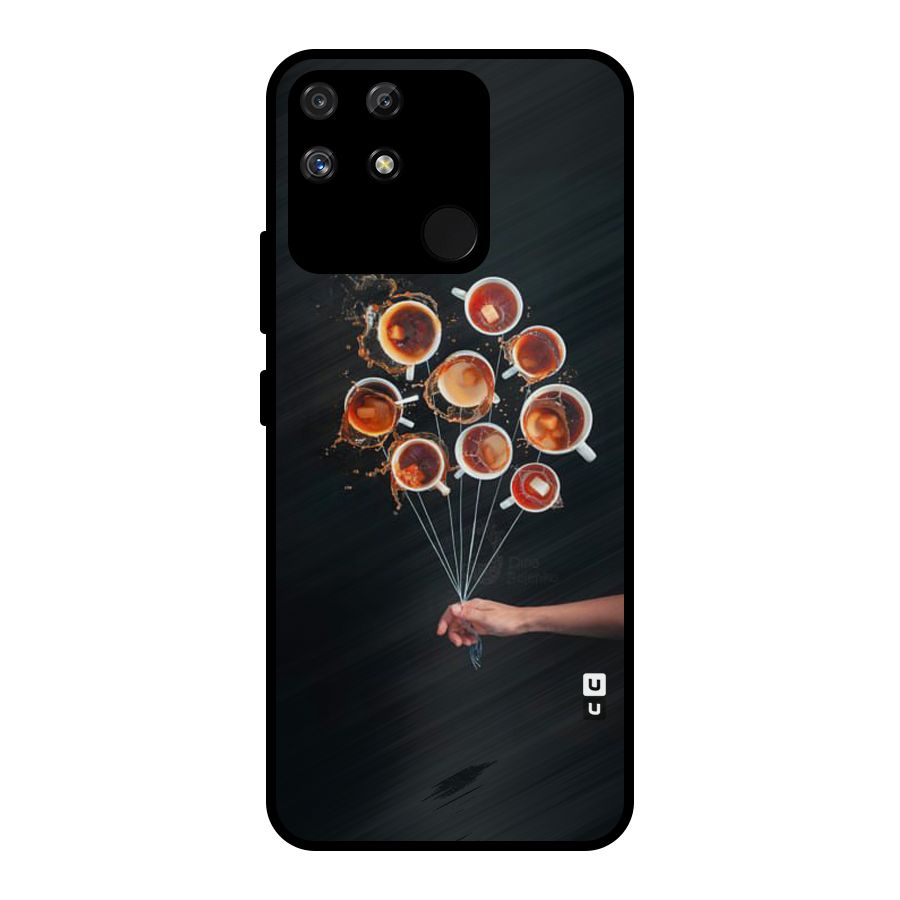 Coffee Balloon Metal Back Case for Realme Narzo 50A