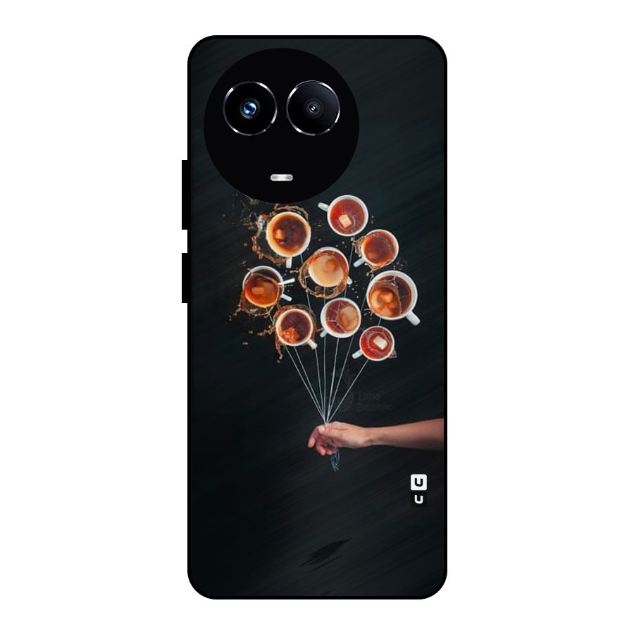 Coffee Balloon Metal Back Case for Realme Narzo 60X