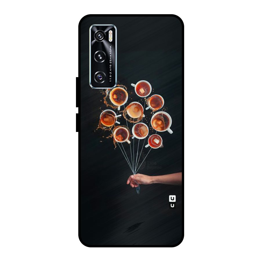 Coffee Balloon Metal Back Case for Vivo V20 SE