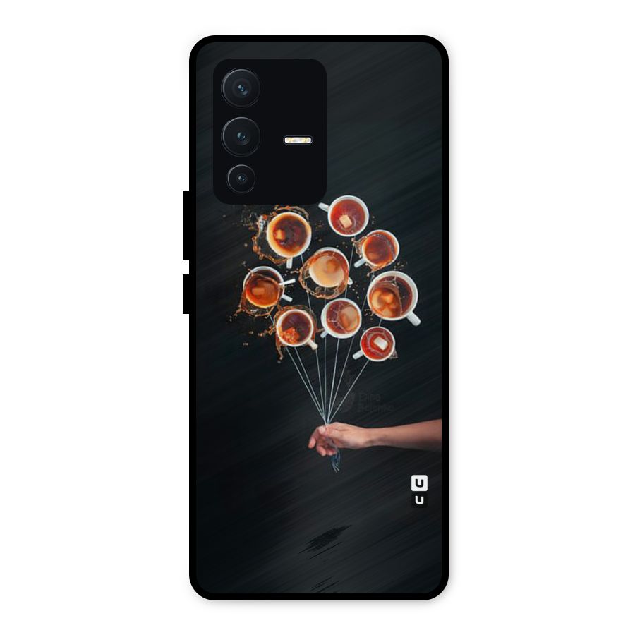 Coffee Balloon Metal Back Case for Vivo V23 5G