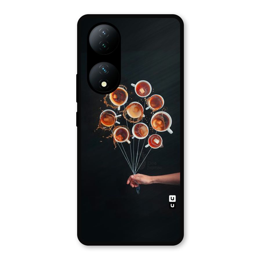 Coffee Balloon Metal Back Case for Vivo Y100a
